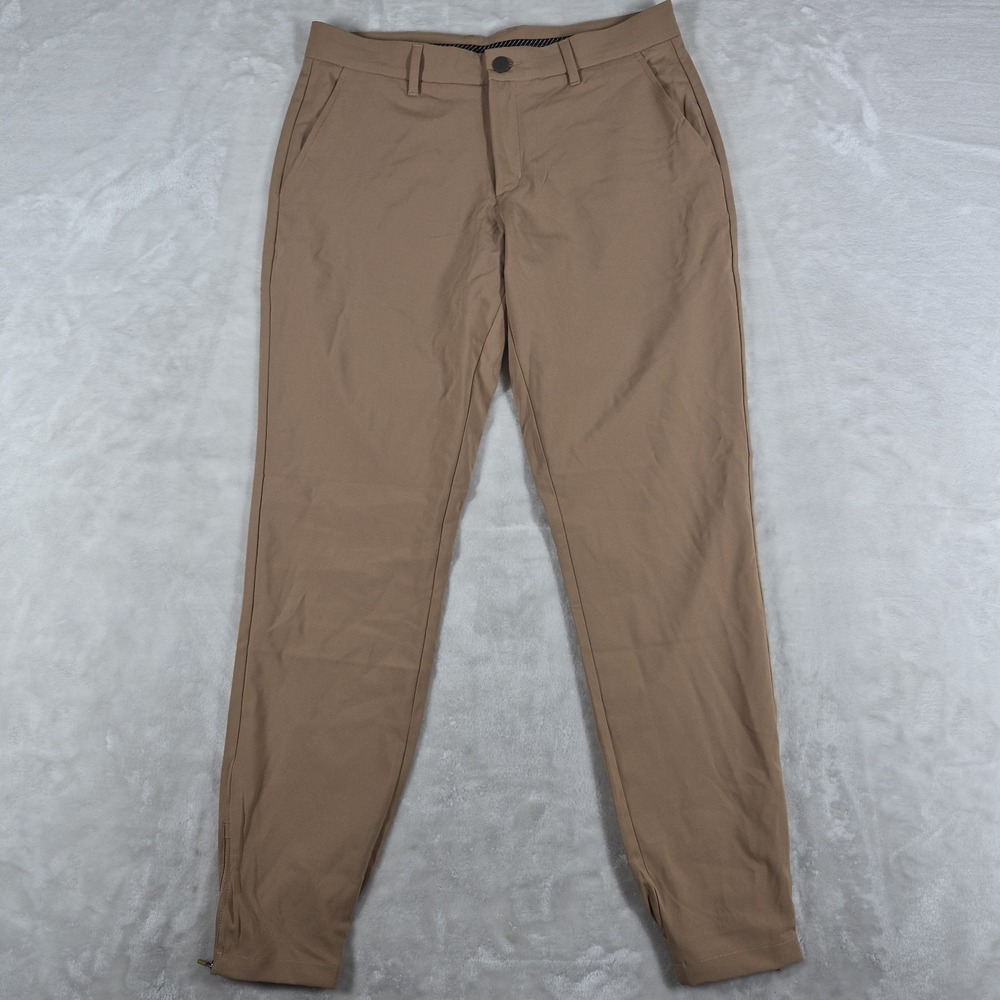 Primo‎ Golf Jogger Pants Men's 32x29 Regular Beige Performance Stretch Ankle Zip